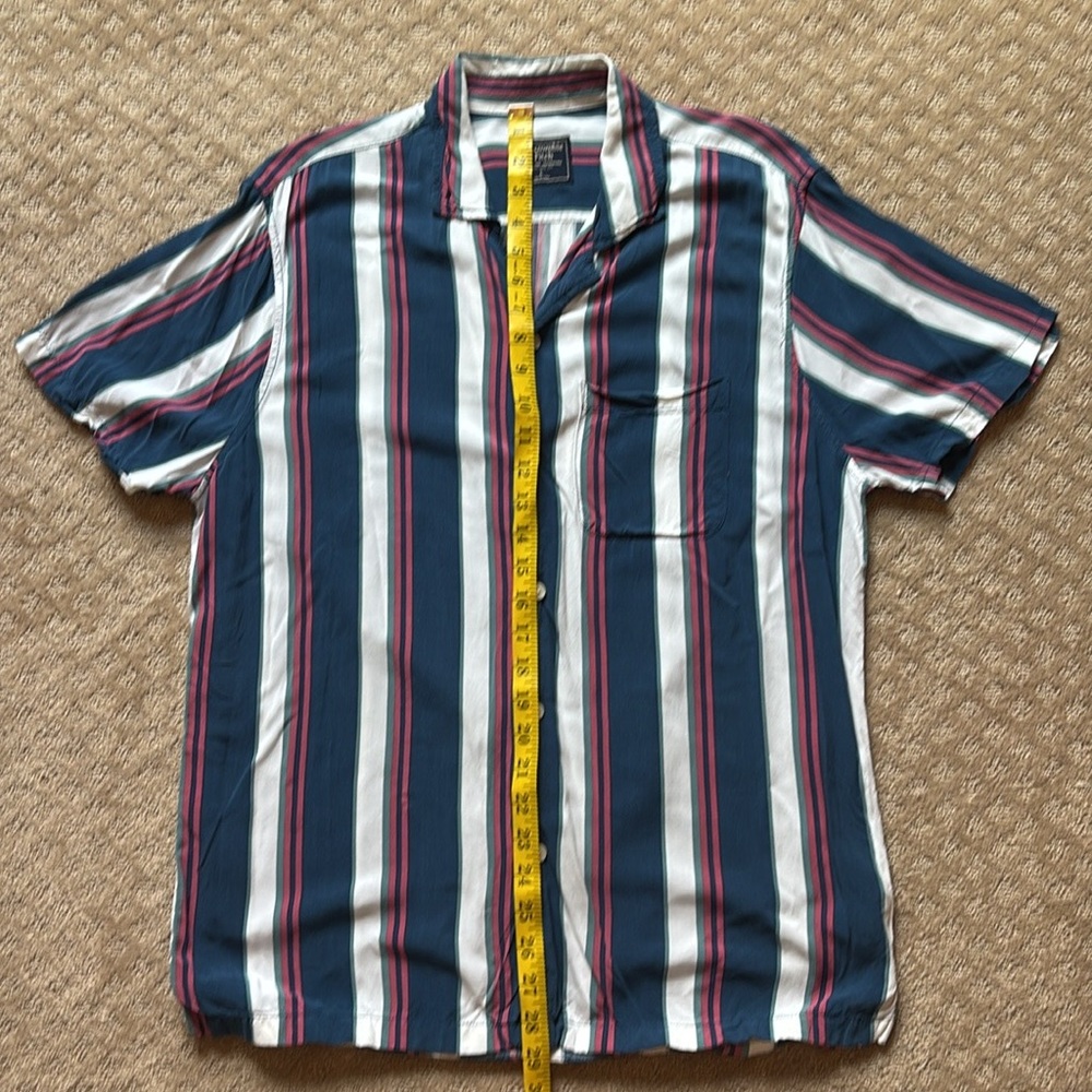 Abercrombie & Fitch Red, Blue, and White Striped Casual Shirt - Picture 5 of 10